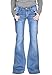 Glamour Outfitters 60s 70s Ripped Distressed Denim Flared Jeans - Blue