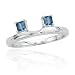 14K White Gold 3/4 ct. Princess Cut Blue Diamond Wrap