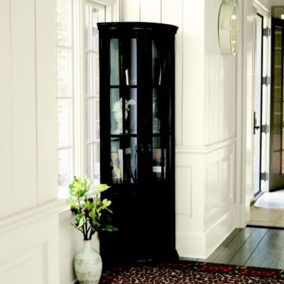 Full Chilton Curved Corner Cabinet, Finish: Rubbed White