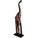 Elephant Sculpture with Gold Eggshell Detail - 24"