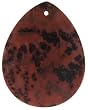 Red Picture Jasper - Pear Shape - 35X45mm 1.5mm Hole - Package of 3