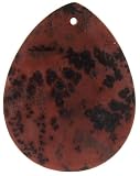 Red Picture Jasper - Pear Shape - 35X45mm 1.5mm Hole - Package of 3
