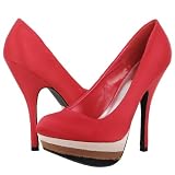 Onyx10 Satin Color Block Platform Pump RED