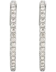 14K White Gold - Inside/Outside Hoop Earrings