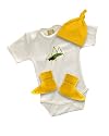 B-baby Welcome SS Onesie Gift Set, 0 - 3m, Sunflower - Grasshopper