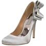 Badgley Mischka Women's Calton Pump,Silver Satin,6.5 M US