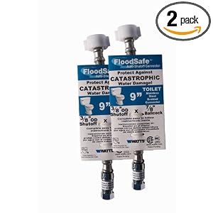 Watts MFS SCT9-614W FloodSafe 3 8-by-7 8-by-9-Inch Toilet Connector, 2-Pack by Watts