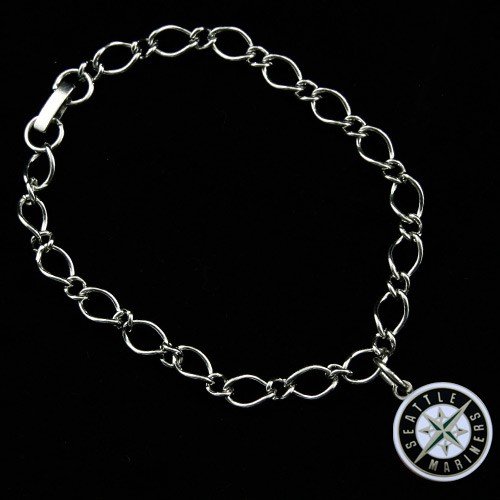 Seattle Mariners Ladies Silver-Tone Charm Bracelet