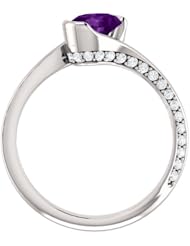 18K White Gold 7.00x5.00mm Oval Cut Chatham Created Alexandrite and Diamond Ring -- LIFETIME WARRANTY