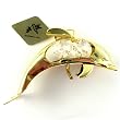 Dolphin Porpoise Night Light 24k Gold Plated W Crystals