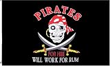 Pirate Work for Rum Flag   3 foot by 5 foot Polyester