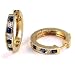 1.15 Carat Channel Set Diamond & Sapphire Earrings in 14k White Gold (with Safety Lock)