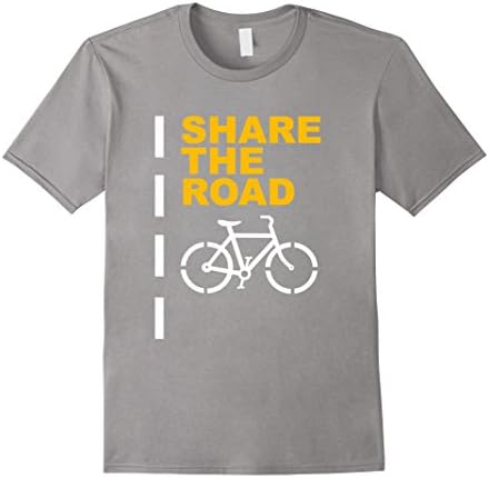Men's Share The Road T Shirt - Cycling Shirts Large Slate