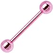 Light Light Pink Electro Titanium Barbell Tongue Ring