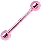 Light Light Pink Electro Titanium Barbell Tongue Ring
