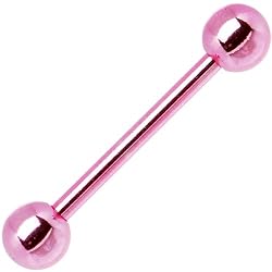 Light Light Pink Electro Titanium Barbell Tongue Ring
