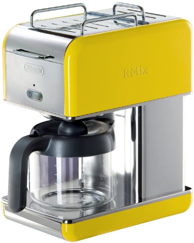 DeLonghi 10 Cup Kmix Drip Coffee Maker, Features Thermo Gen Heating System with Opti Temp to Maintain Perfect Heat, Includes One Touch Control and Anti Drip Function, Yellow - Stainless Steel Finish DeLonghi 10 Cup Kmix Drip Coffee Maker, Features Thermo Gen Heating System with Opti Temp to Maintain Perfect Heat, Includes One Touch Control and Anti Drip Function, Yellow - Stainless Steel Finish