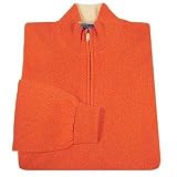 Principe di Salina Orange Cashmere Zip Mock Turtleneck Sweater