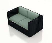 Big Sale Urbana All-Weather Wicker Outdoor Loveseat with Canvas Spa (5413-0000) cushions