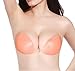 ELENKER Women's Strapless Self Adhesive Silicone Push-Up Invisible Bra D Cup