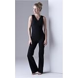 Gaiam Organic Cotton Crossover Top Bootcut Yoga Unitard (Black) S-M-L-XL