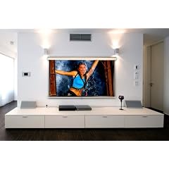 TSGPS Profi Rolloleinwand - 2,40 m x 1,80 m 16:9 (300 cm Diagonale) - alle Formaten einstellbar - HDTV und Full HD geeignet