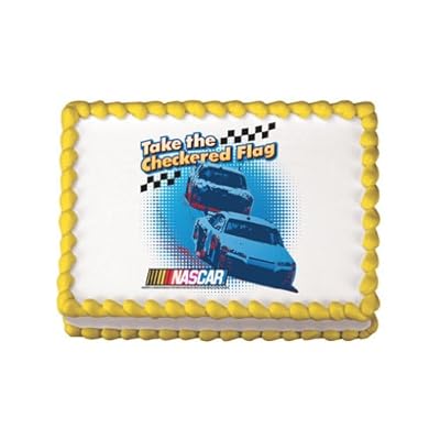 Nascar Checkered Flag Edible Cake Topper Decoration
