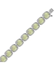 Sterling Silver Bracelet with Multi Gemstone Fleur De Lis Design