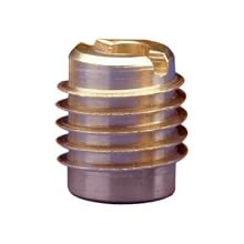 Brass Threaded Insert, UNC Threads, #6-32 Threads, 0.375" Length, 45000 psi Tensile Strength, Made In US, Pack Of 25
