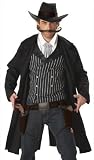 Mens Adult Halloween Costumes Western Rustler Cowboy Gunfighter Wyatt Earp Costume Theme Party Outfit by California Costumes