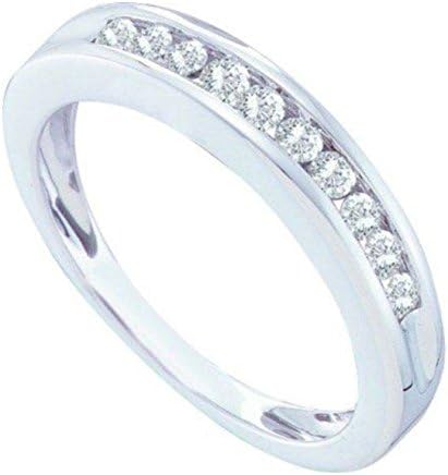 0.25 cttw 10k White Gold Diamond Wedding Band His and Hers Design 4mm Channel Setting (Sizes 3-11)