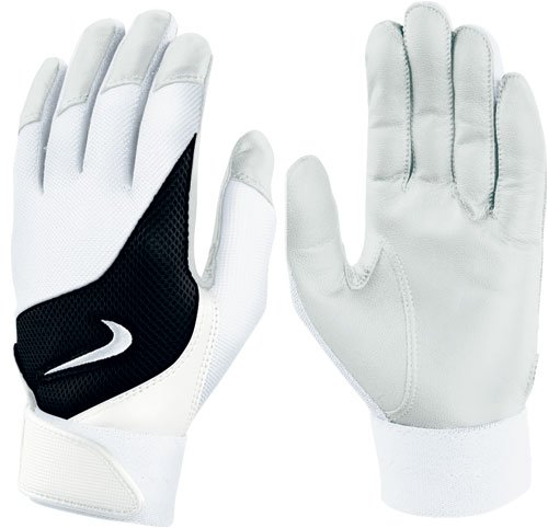 2008 Nike Keystone IV Adult Batting Glove - White/Black