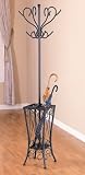 Coat Rack in Sandy Black Finish with Umbrella Stand