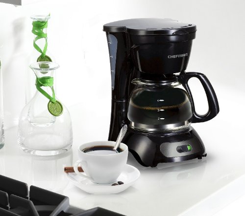 Coffee Maker - Chefman 4 Cup Switch Coffee Machine with Non-stick Keep Hot Warming Plate