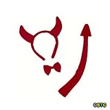 Devil Horns, Tail, & Bow Tie Costume Set ~ Halloween Devil Costume Accessories