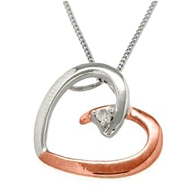 0.02 Carat I2 Diamond Chain Necklace in 9ct 2-Colour Gold