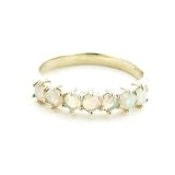 Image of 9ct Yellow Gold Ladies Fiery Opal Eternity Ring - Free Delivery - Finger Sizes L to Z Available