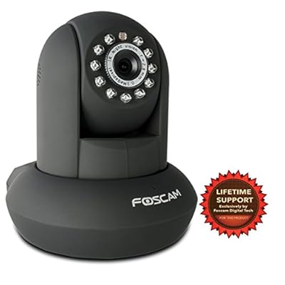 Foscam FI8910E Power Over Ethernet (POE) Pan and Tilt IP/Network Camera and 3.6mm Lens - Black