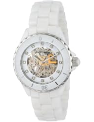 Akribos XXIV Womens AK508WT Ceramic Midsize  Automatic White Bracelet Watch