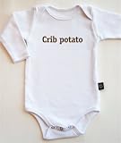 Crib potato long sleeve baby bodysuit / onesie - white, pink, blue or chocolate brown