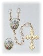 Crystal Rosary - Our Lady of Fatima - 7mm Crystal Beads - 21in. Gold Chain - Center Piece with Matching Lapel Pin - Gift Box Included - IMPORTED FROM ITALY