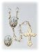 Crystal Rosary - Our Lady of Fatima - 7mm Crystal Beads - 21in. Gold Chain - Center Piece with Matching Lapel Pin - Gift Box Included - IMPORTED FROM ITALY