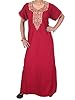 Womans Muumuu Caftan Designer Red Long Kaftan Embroidered Dress Xxl