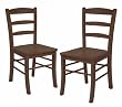 Winsome 94232 Ladder Back Chair in Anitque Walnut- Set of 2