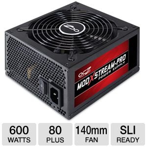 OCZ ModXStream Pro 600W Modular High Performance Power Supply compatible with Intel Sandy Bridge Core i3 i5 i7 and AMD Phenom