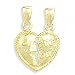 Breakable Heart Pendant I Love You 14k Yellow Gold Charm