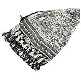 Silk Shawl Xalitla in Black with Velvet