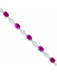 Genuine 14K White Gold White Gold Diamond And Ruby Bracelet 5 Grams Of Gold 100% Satisfaction Guaranteed.