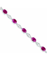9.9 Carat 14K White Gold Diamond and Ruby Bracelet