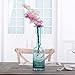 CASAMOTION Flake Hand Blown Art Glass Vase, Gift Boxed, Turquoise, 14 Inch